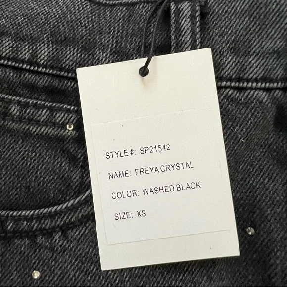 NWT Generation Love x Revolve Freya Crystal Bermuda Denim ShortsRaw Hem SZ XS